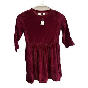 Gap Kids Burgundy Velvet Holiday Party Dress Size S 6/7